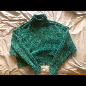 Cropped chenille sweater